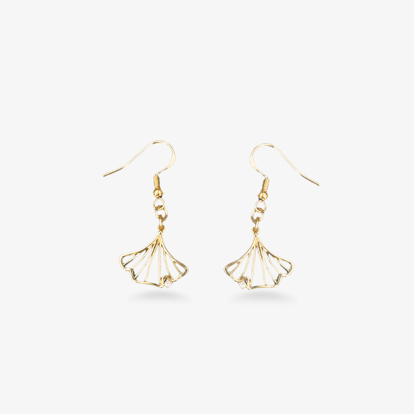 Ginkgo-shaped Pendant Threader Earrings