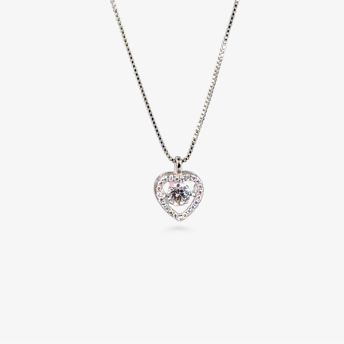 Sparkling Heart Hola S925 Silver Necklace