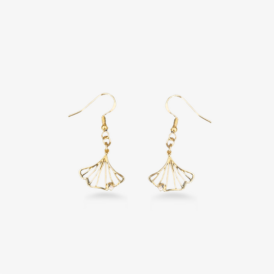 Ginkgo-shaped Pendant Threader Earrings