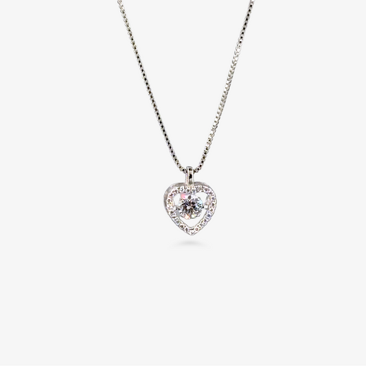 Sparkling Heart Hola S925 Silver Necklace