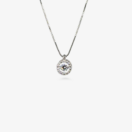 Sparkling Round Hola S925 Silver Necklace
